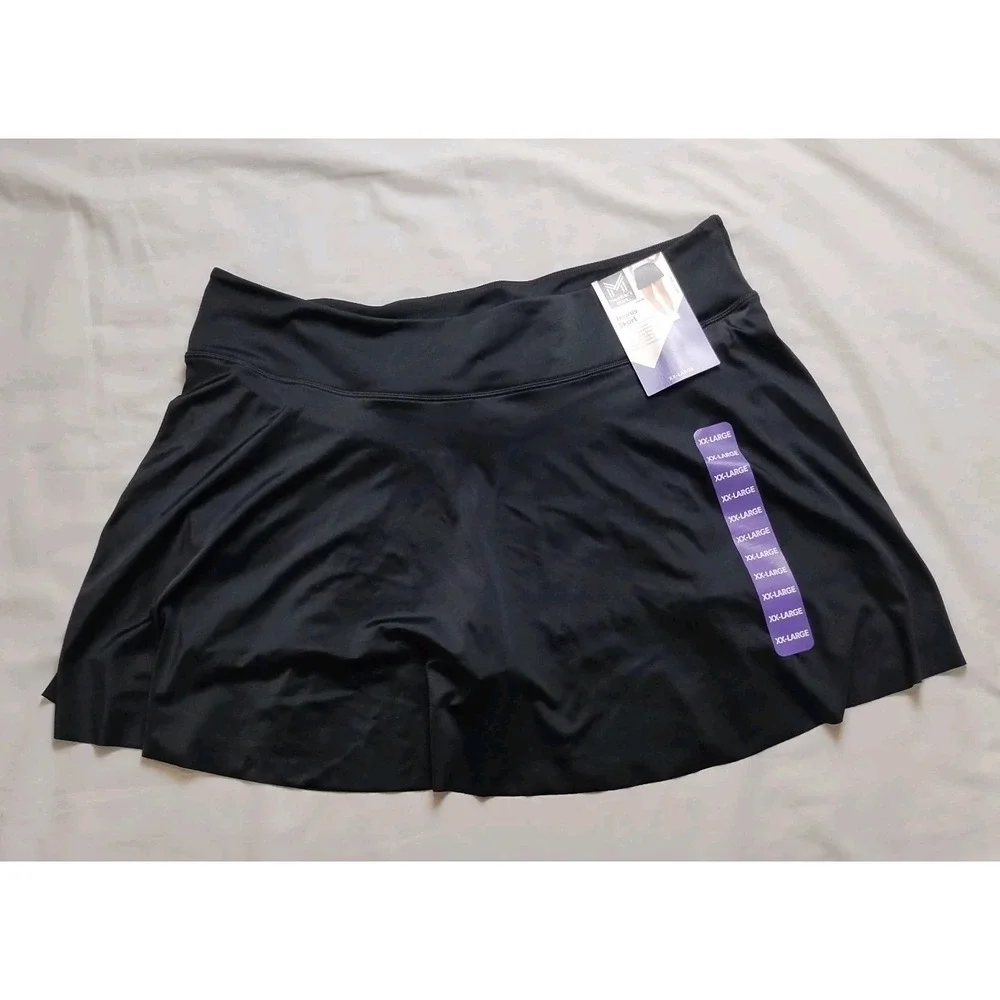 Member's Mark‎ Tennis Skort Women's XXL Black Pleated Skirt Shorts & Pockets NEW